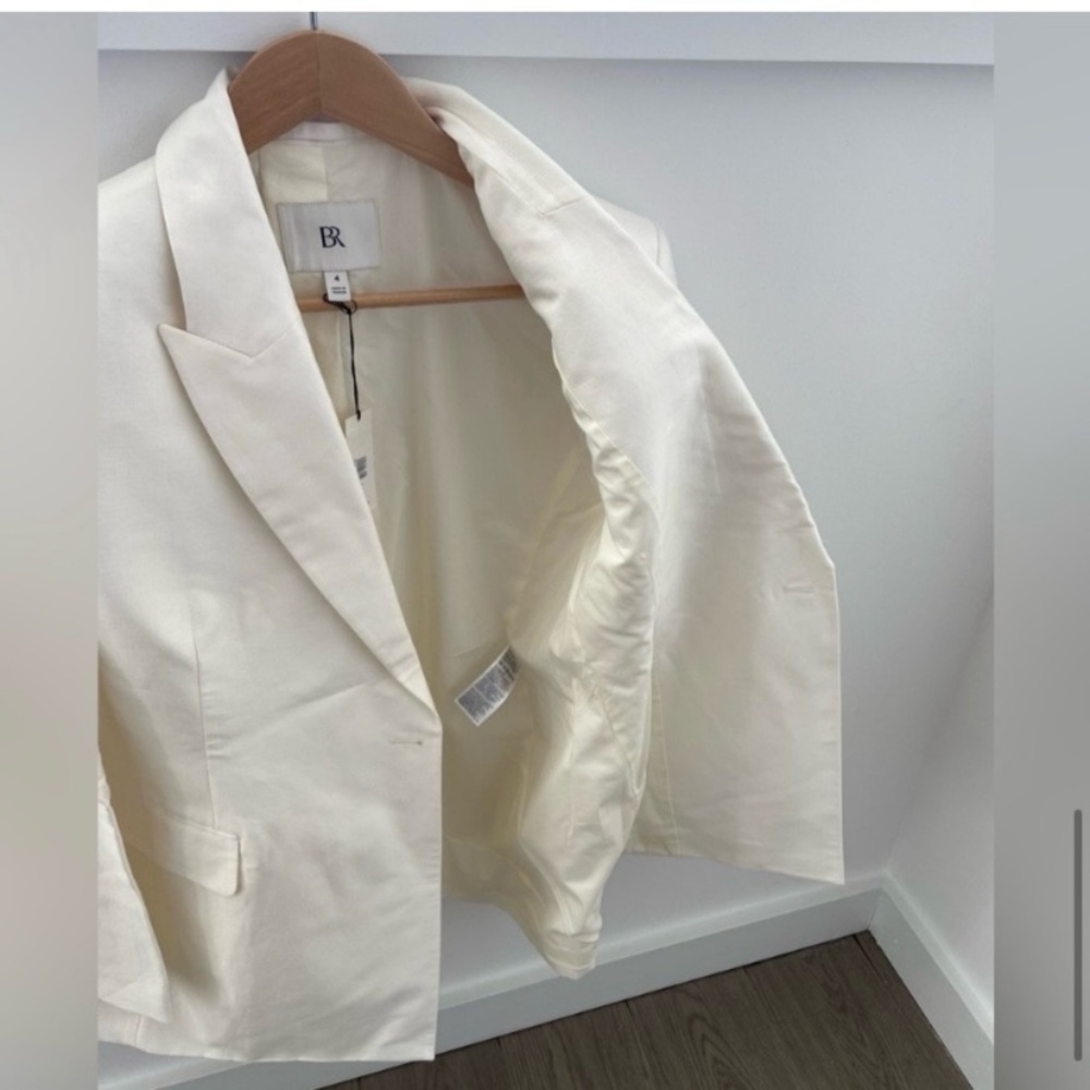 🍒Banana Republic Linen Viscose Blazer - 2024 Hourglass - Ivory - Size 4 - NWT - Picture 6 of 15